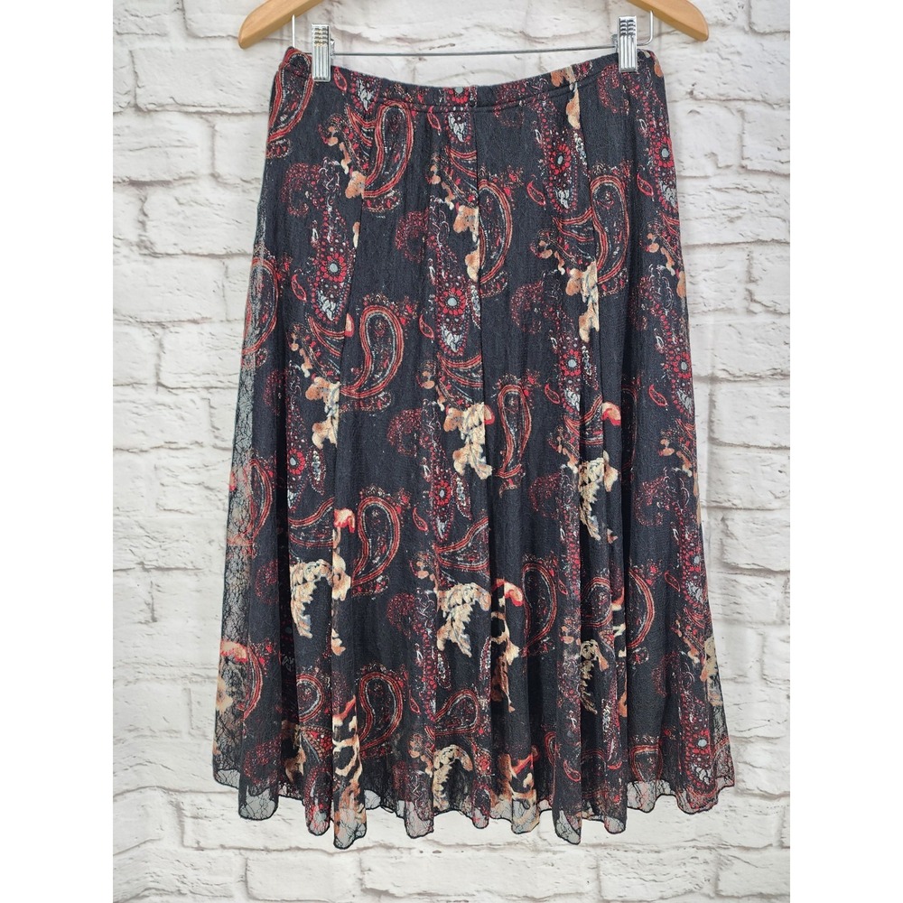 Vintage Fairy Grunge Skirt Whimsigoth Witchy Dark Lace Layered Midi Size Medium